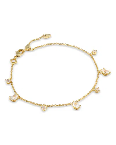 Kendra Scott Crystal Charm Chain Link Bracelet In Gold