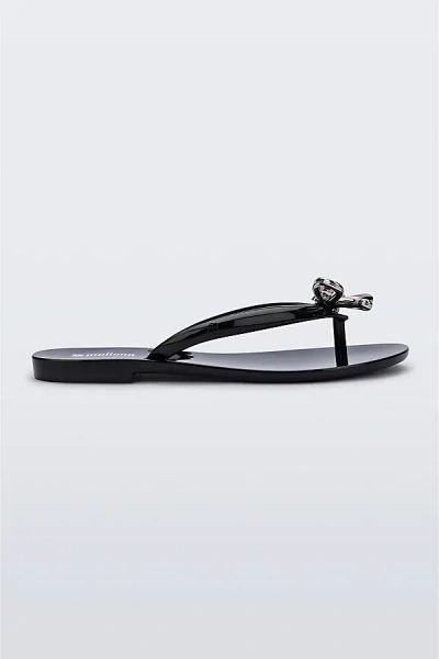 Melissa Harmonic Iris Bow Sandal In Black/silver, Women's At Urban Outfitters In Black