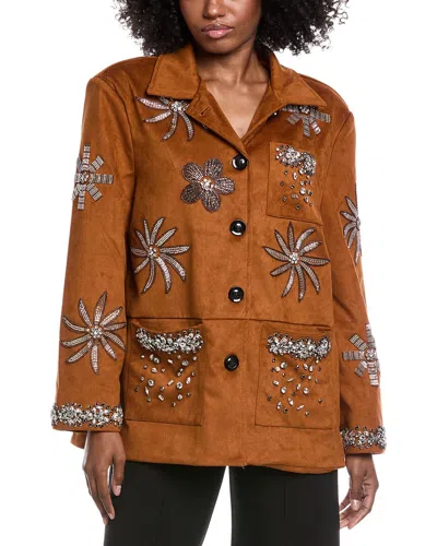 Beulah Embellished Jacket In Brown