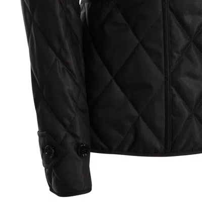 Burberry Long Sleeved Quilted Buttoned Jacket In Black