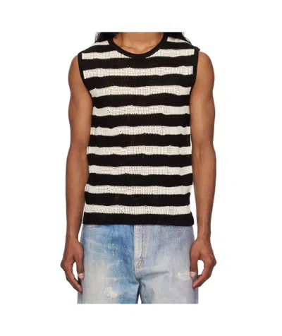 Andersson Bell Striped Net Vest In Multi