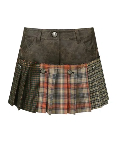 Andersson Bell Molly Mini Skirt Pants In Brown