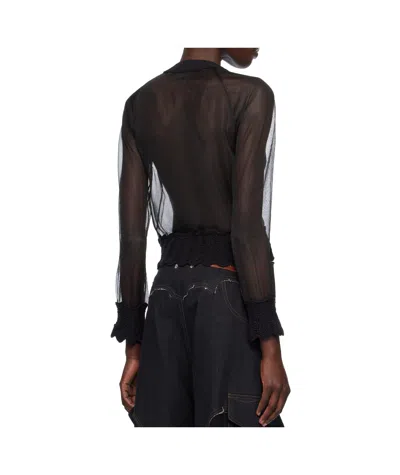 Andersson Bell Sheer Knit Cardigan In Black