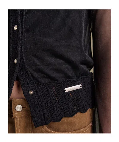 Andersson Bell Sheer Knit Cardigan In Black