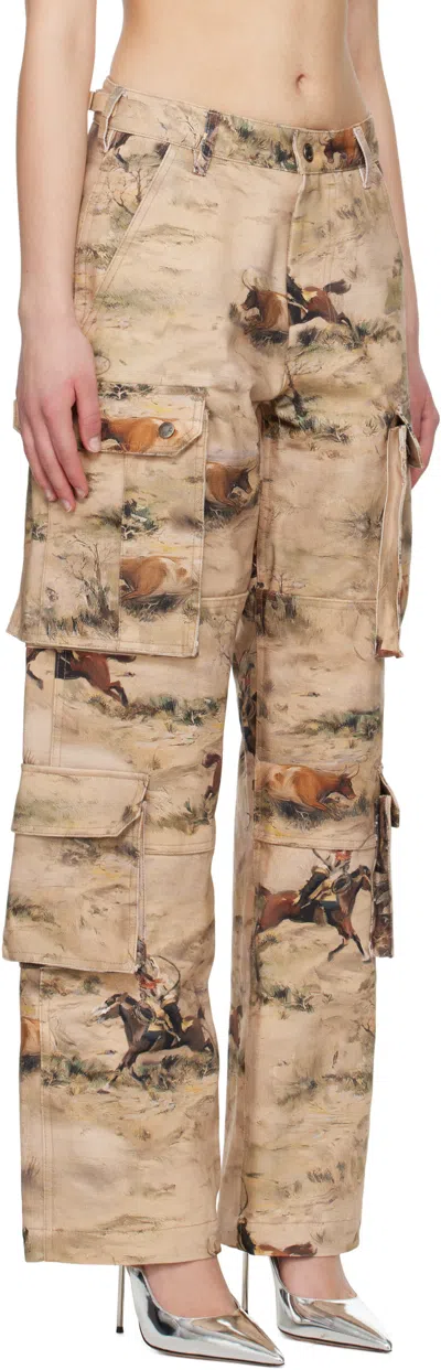 Andersson Bell Printed Cargo Jeans In Multi