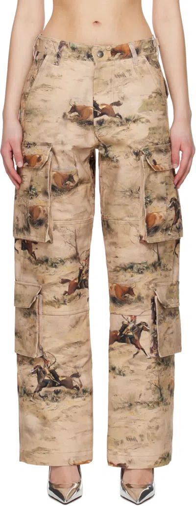 Andersson Bell Printed Cargo Jeans In Multi