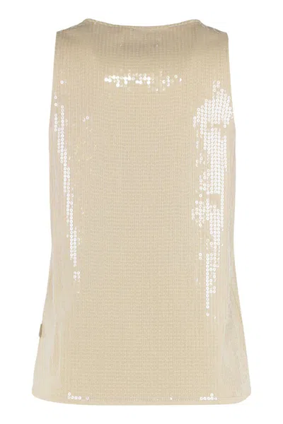 7 For All Mankind Sequin-embellishment Thank Top In Neutral