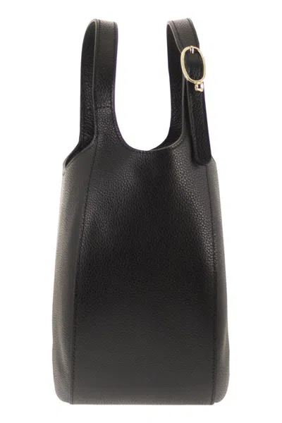 Longchamp Le Foulonné S Leather Bag In Black