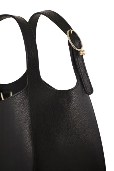 Longchamp Le Foulonné S Leather Bag In Black