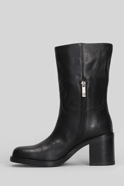 Carmens Mia Low High Heels Ankle Boots In Black