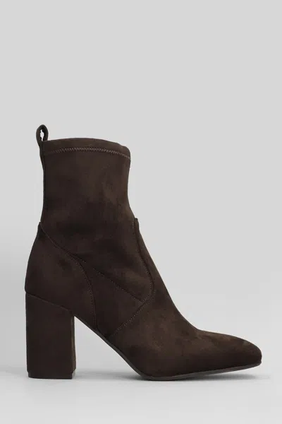 Carmens Emma Stretch High Heels Ankle Boots In Brown