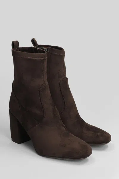 Carmens Emma Stretch High Heels Ankle Boots In Brown