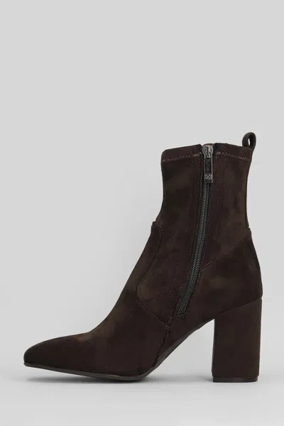 Carmens Emma Stretch High Heels Ankle Boots In Brown