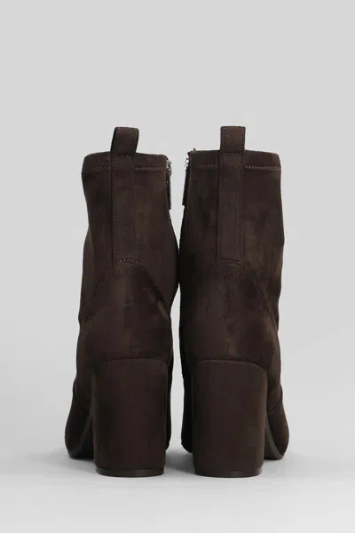 Carmens Emma Stretch High Heels Ankle Boots In Brown