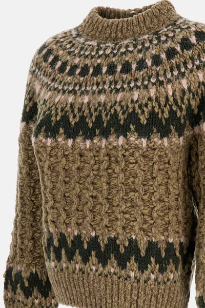 Moncler Patterned Mock-neck Sweater In Multi