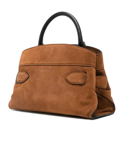 Marc Jacobs Small Satchel Leather Shoulder Bag Top Handle In Brown