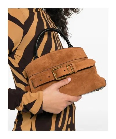 Marc Jacobs Small Satchel Leather Shoulder Bag Top Handle In Brown