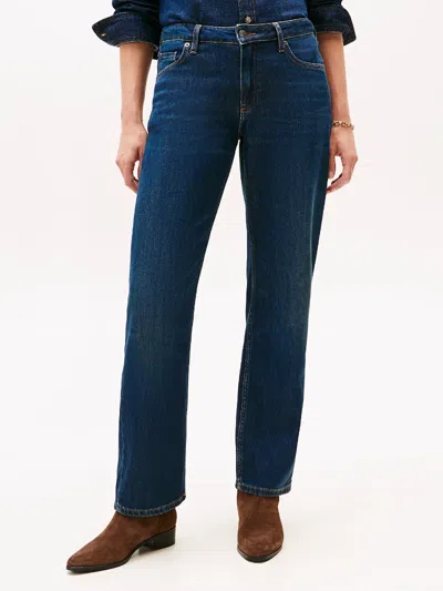 Tommy Hilfiger High Rise Straight Leg Jeans In Blue