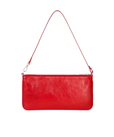 Courrèges Logo-plaque Zipped Pouch In Red