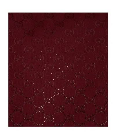 Gucci Gg Fabric High Waist Geometric Mini Skirt In Burgundy