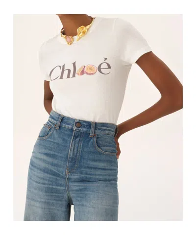 Chloé Passion Fruit Print Baby Fit Cotton Jersey T-shirt In White