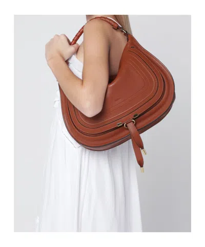 Chloé Small Marcie Shoulder Bag In Brown