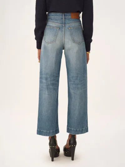 Chloé High-waisted Cropped Jeans In Blue