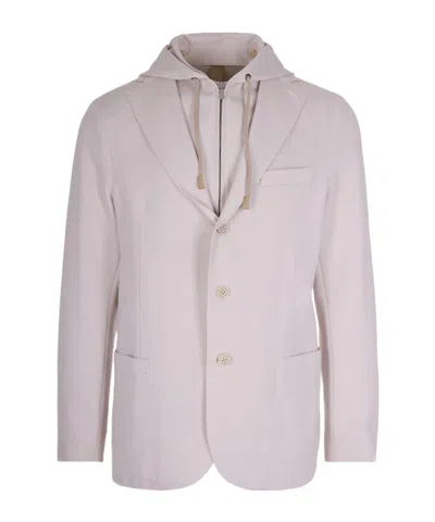 Eleventy Giacca Con Cappuccio Sabbia In Neutral