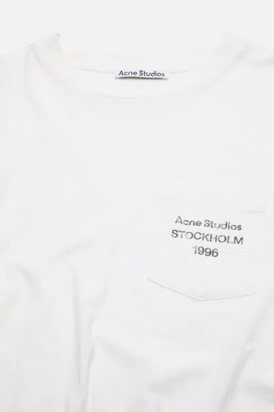 Acne Studios Edden U 1996 Logo-print Cotton And Hemp-blend T-shirt In White