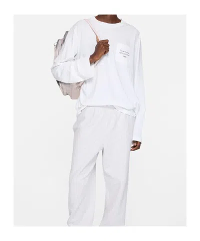 Acne Studios Edden U 1996 Logo-print Cotton And Hemp-blend T-shirt In White