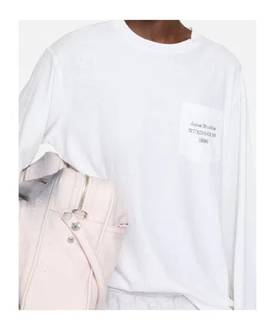 Acne Studios Edden U 1996 Logo-print Cotton And Hemp-blend T-shirt In White