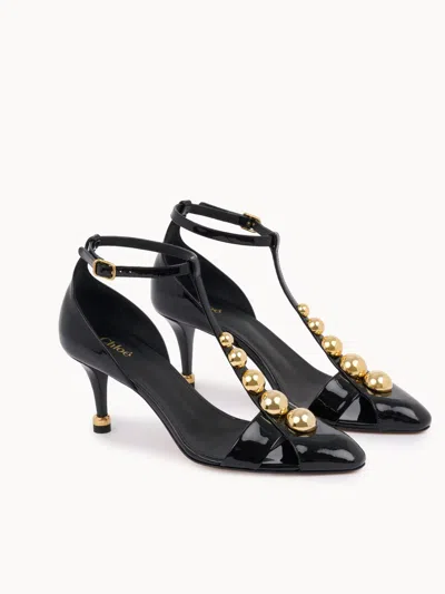 Chloé Cleia Heeled Sandals In Black