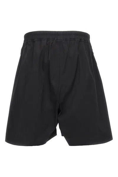 Rick Owens Drawstring Split Cotton Shorts In Black