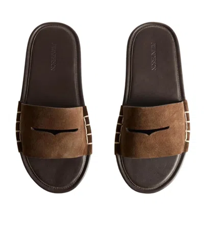 Jw Anderson Womens Loafer Mule Slides In Brown In Brown