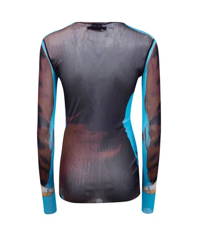 Jean Paul Gaultier Re Edition Tennis Mesh Graphic Top In Multi