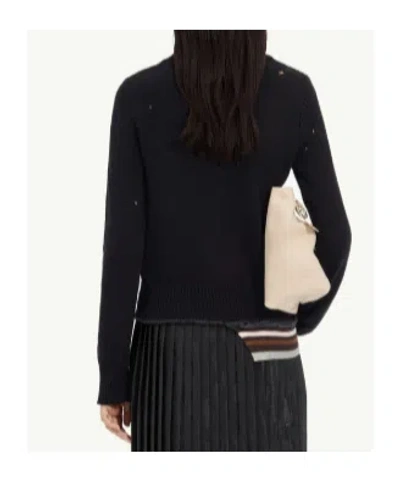 Mm6 Maison Margiela Striped Crewneck Sweater In Black