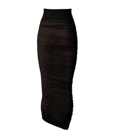 Wolford Sheer Drape Skirt In Black