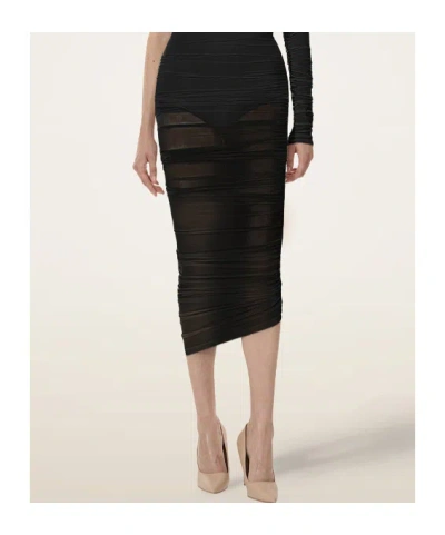 Wolford Sheer Drape Skirt In Black