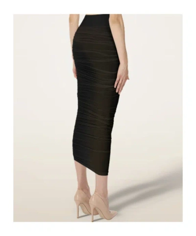 Wolford Sheer Drape Skirt In Black