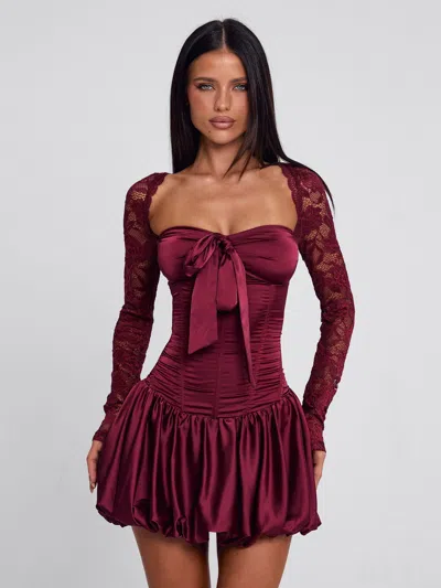 Outcast Leviana Mini Dress Red In Burgundy