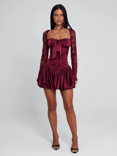 Outcast Leviana Mini Dress Red In Burgundy