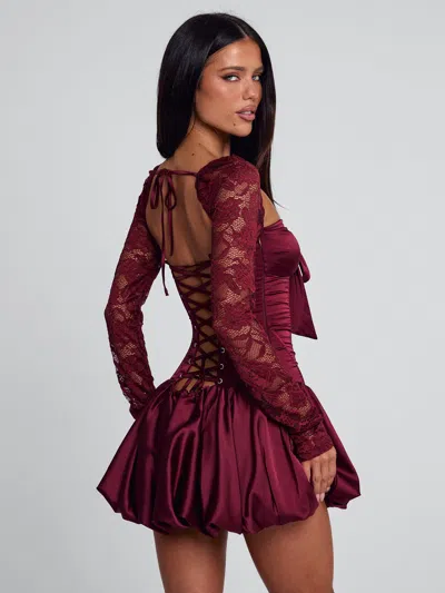 Outcast Leviana Mini Dress Red In Burgundy
