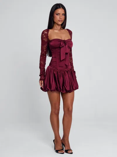 Outcast Leviana Mini Dress Red In Burgundy