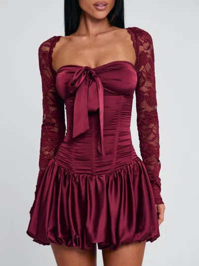 Outcast Leviana Mini Dress Red In Burgundy