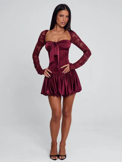 Outcast Leviana Mini Dress Red In Burgundy