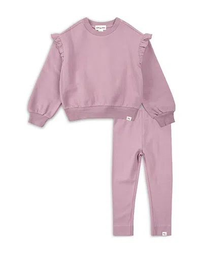 Miles The Label Girls' Long Sleeved Sweatshirt & Leggings Set - Little Kid In Pink
