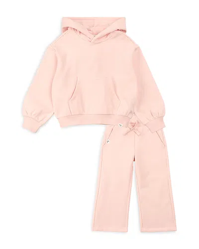 Miles The Label Girls' Long Sleeved Hoodie & Jogger Pants Set - Little Kid In Pink