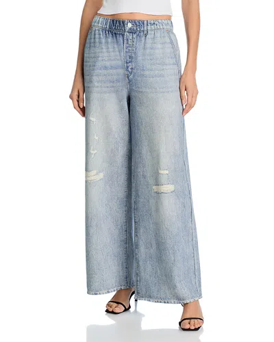 Blanknyc Mock Denim Wide Leg Pants In Blue