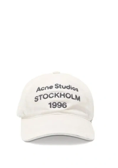 Acne Studios Logo Cap In White