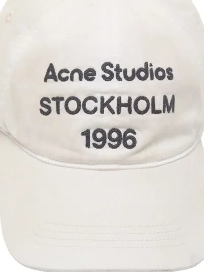 Acne Studios Logo Cap In White